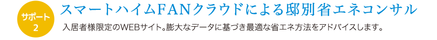 ラスマートハイムFANクラウドによる邸別省エネコンサル